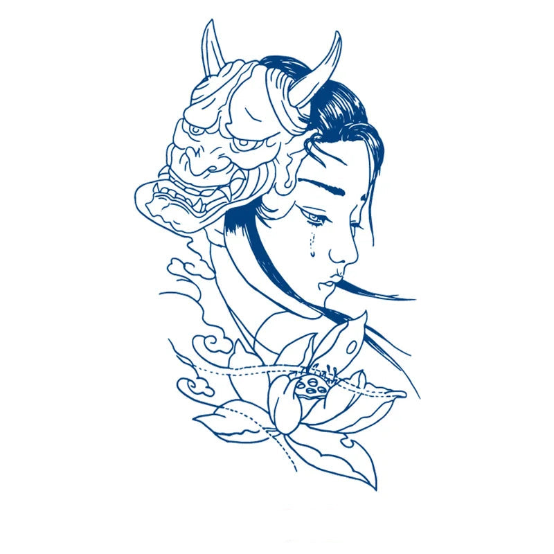 Chinese Warrior Large Semi-Permanent Jagua Tattoo