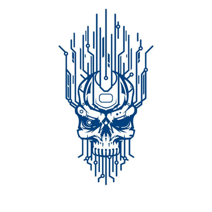 Circuitry Cyber Skull Tattoo Design
