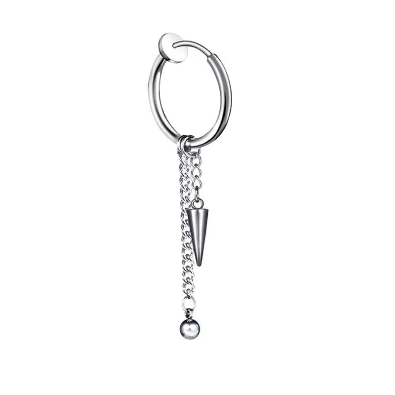 Dangling Spike Clip on Earring Color Silver