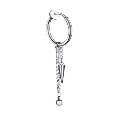 Dangling Spike Clip on Earring Color Silver