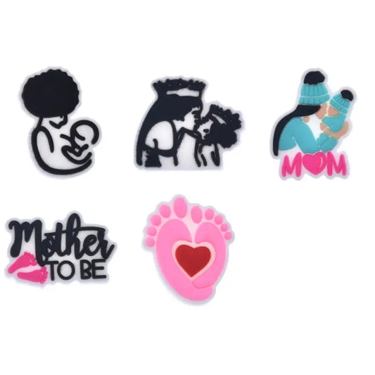 Cute and Functional 3D Silicone Clothing Pins - Motherhood Theme