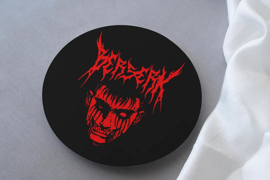 Berserk Guts print on circular mdf circular coaster