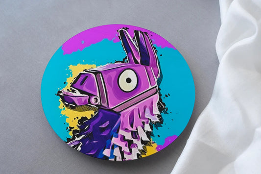 Fortnite Llama print on mdf coaster