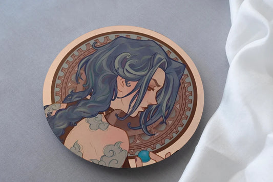 Arcane Jinx print on circular mdf circular coaster