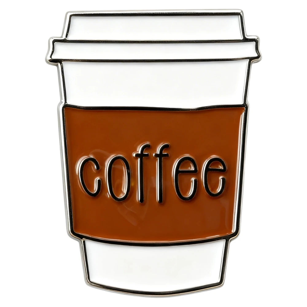 Illustration of a coffee cup with the word 'coffee' on a white background