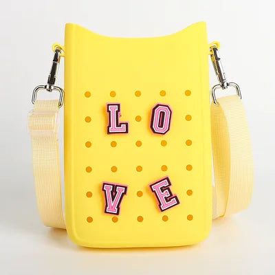Yellow Croc Charms Bag