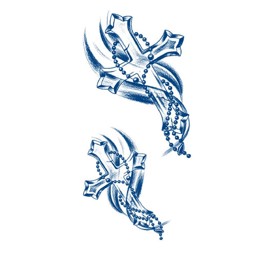 Cross Semi-Permanent Jagua Tattoo