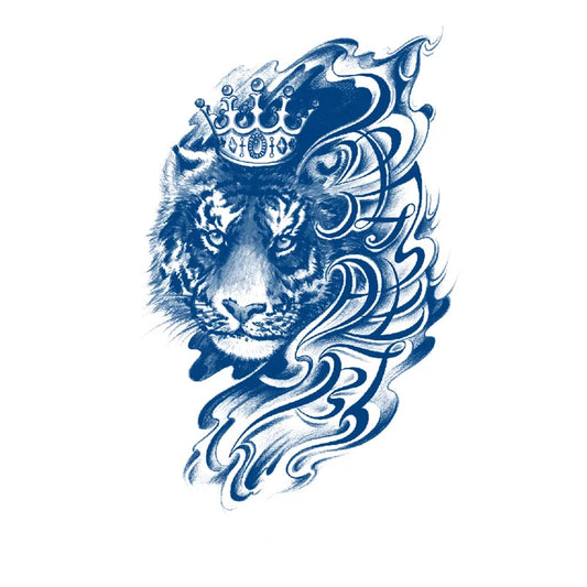 Crowned Tiger Semi-Permanent Jagua Tattoo