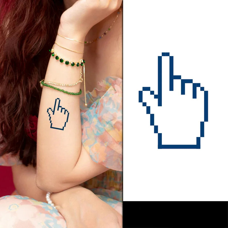 computer cursor tattoo on a females arm
