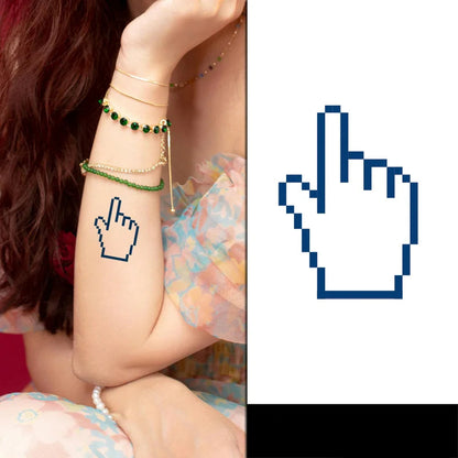 computer cursor tattoo on a females arm