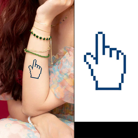 computer cursor tattoo on a females arm