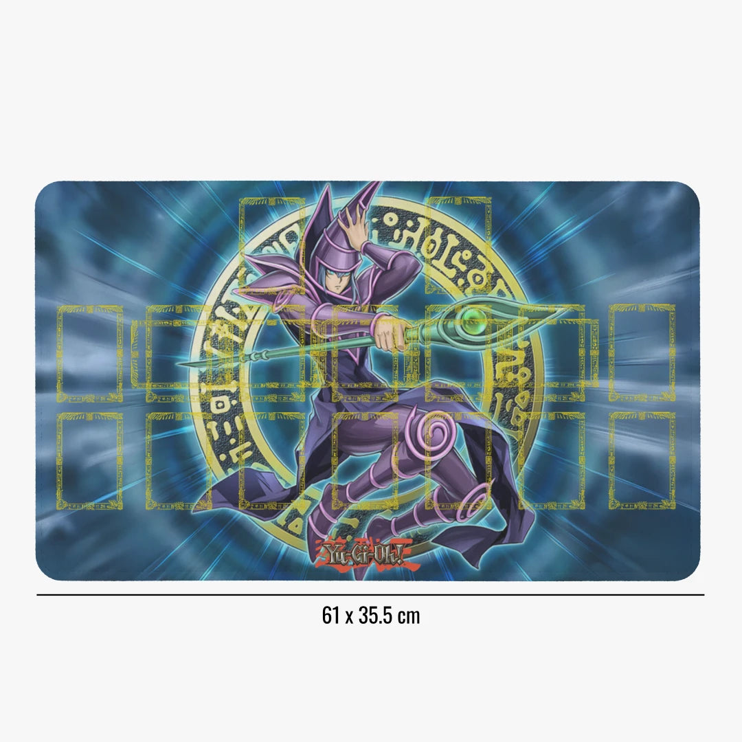 Card with an animated character and magical design on a blue background