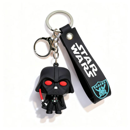 Keychain with Darth Vader figure and 'Star Wars' branding on a white background
