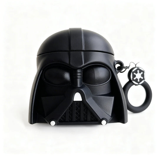 Black Darth Vader helmet-shaped case on a white background