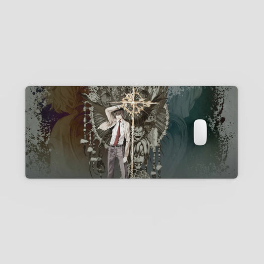 Phone case with artistic design of a person holding an umbrella on a gray background