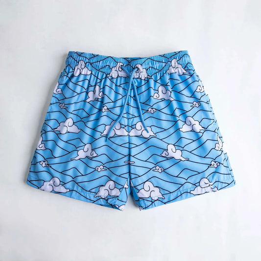 Demon Slayer Urokodaki Blue Clouds Mesh Shorts