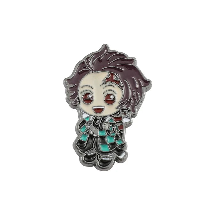 Animated character pin with intricate design on a white background