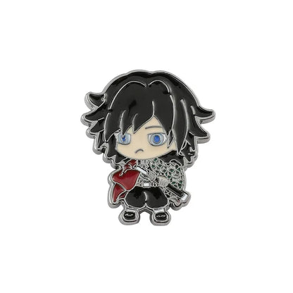 Character-themed pin badge on a white background