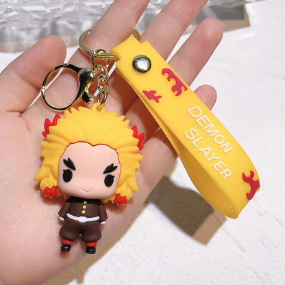 kyojuro rengoku demon slayer 3d pvc keychain