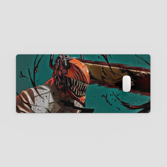Phone case with a graphic design of a character with a mask on a teal background