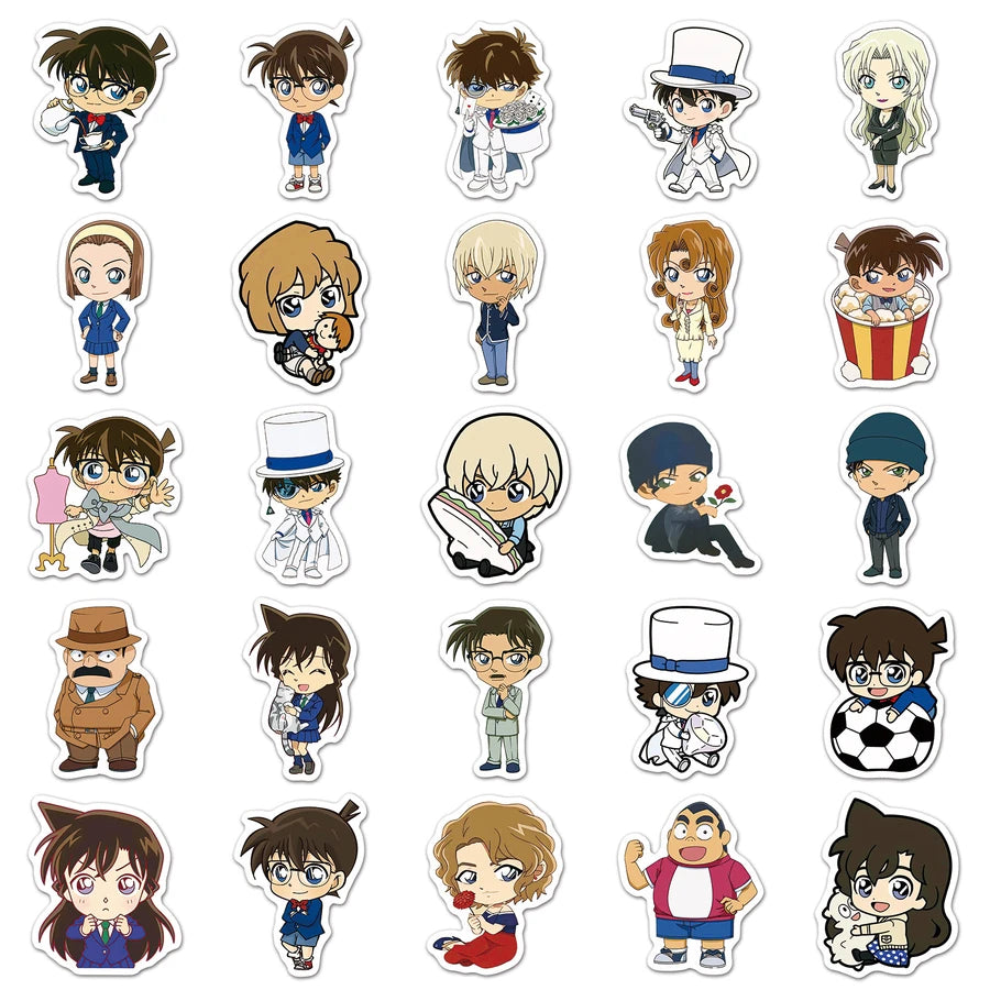 Set of cartoon character stickers on a white background