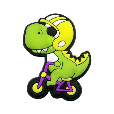 Cute Dinosaur Croc Pin Tyrannosaurus Rex Riding a Bike