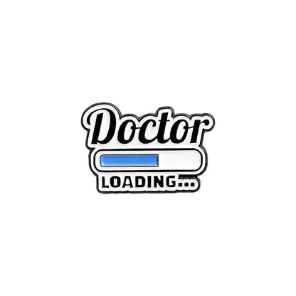 Sticker with 'Doctor Loading...' text and loading bar design on a white background