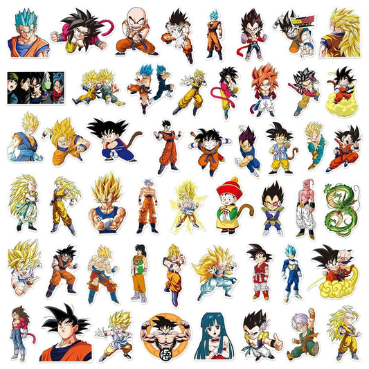 Collection of various animated character figurines on a white background