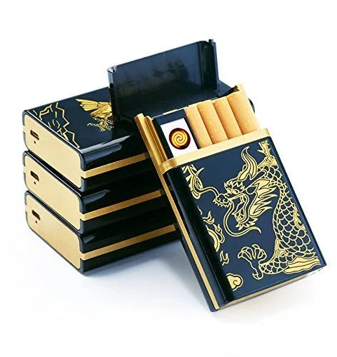 Eco-Friendly Rechargeable Cigarette Case - Dragon