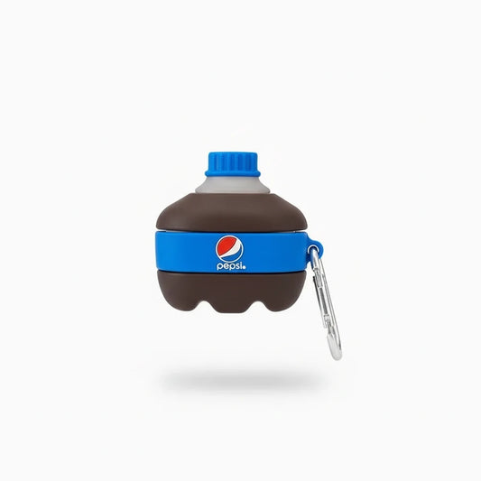 Pepsi bottle-shaped keychain on a white background
