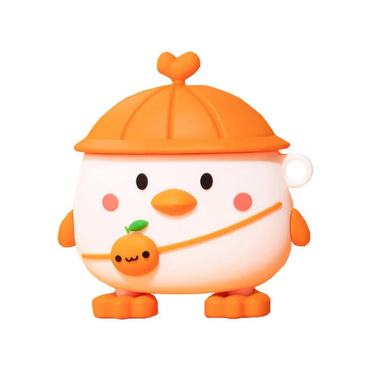 Cute Orange Duck Airpods Case (1 -> Pro 2) | Carabiner Included