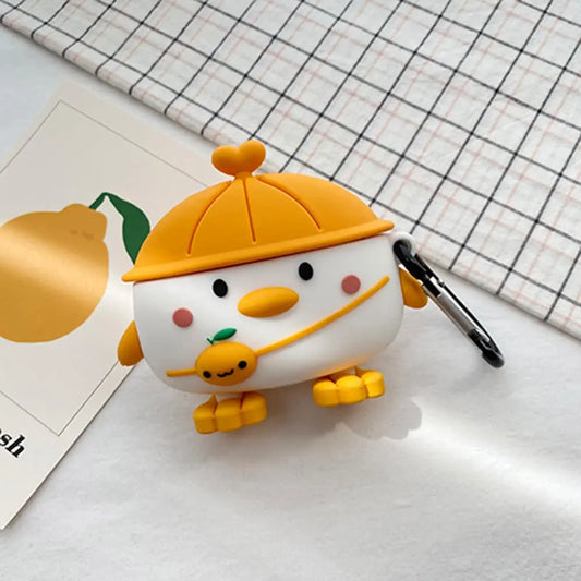Orange Duck Cover for Apple Airpods