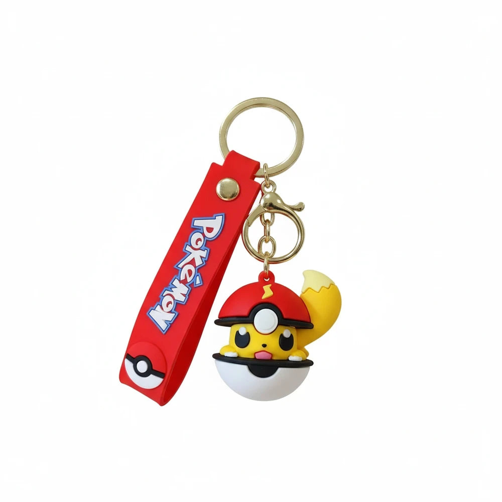Keychain with Pokémon character and red strap on a white background