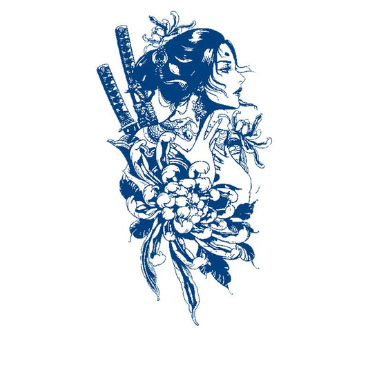 Female Warrior Semi-Permanent Jagua Tattoo