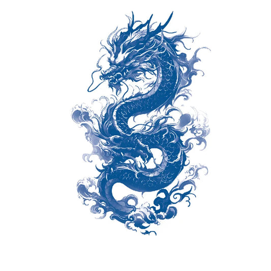 Large Flaming Dragon Semi-Permanent Jagua Tattoo