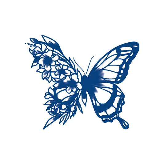 Floral Butterfly Semi-Permanent Small Jagua Tattoo