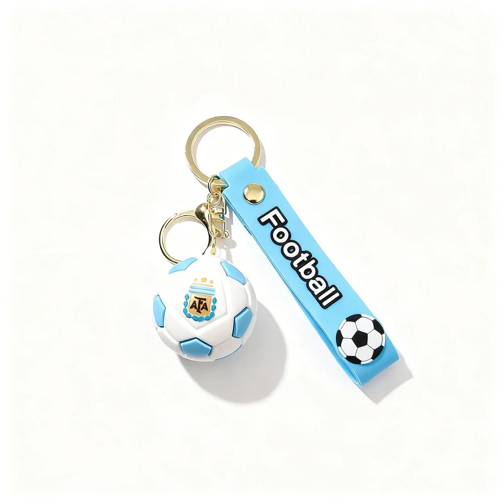 Keychain with football design and 'Football' label on a white background