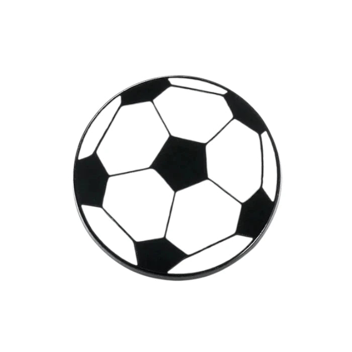 Black and white soccer ball on a white background