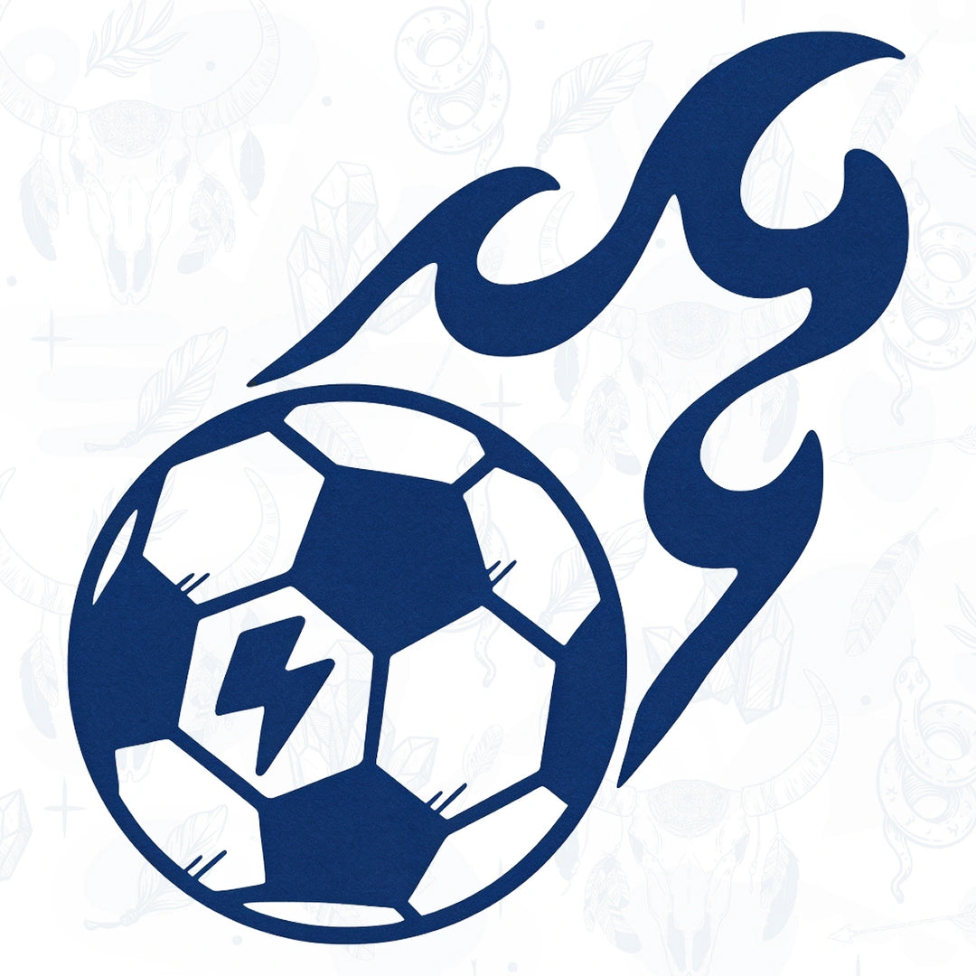 fire football semi permanent tattoo design from inkbee store