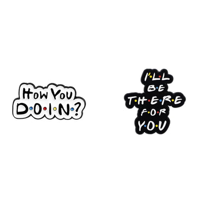 Two text-based graphics on a white background, featuring casual and comforting phrases.