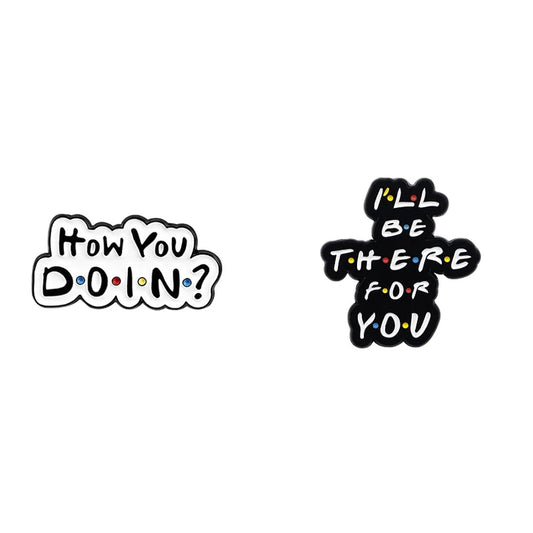 Two text-based graphics on a white background, featuring casual and comforting phrases.