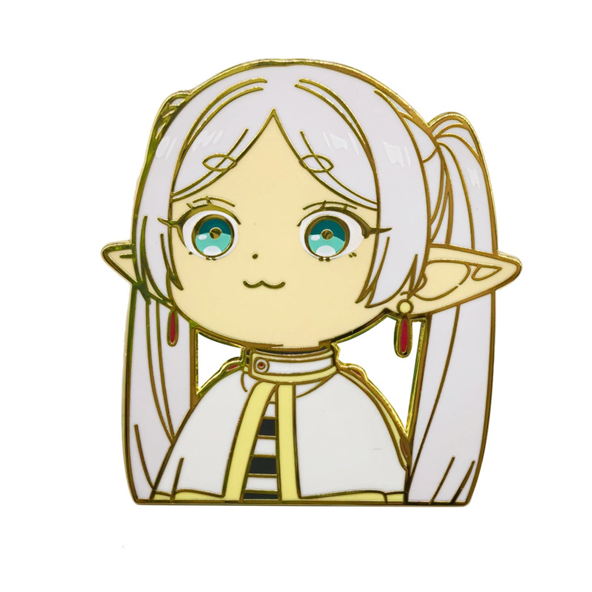 Animated character with white hair and blue eyes on a white background