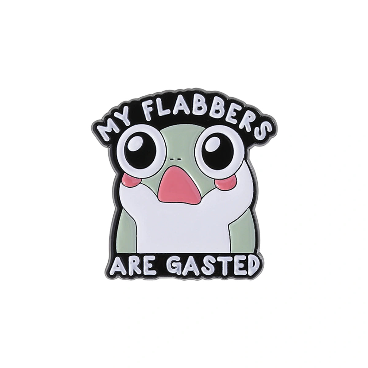 Cartoon character with text 'My flabbers are gasted' on a white background