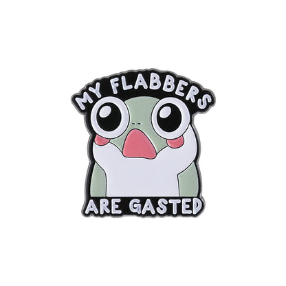 Cartoon character with text 'My flabbers are gasted' on a white background