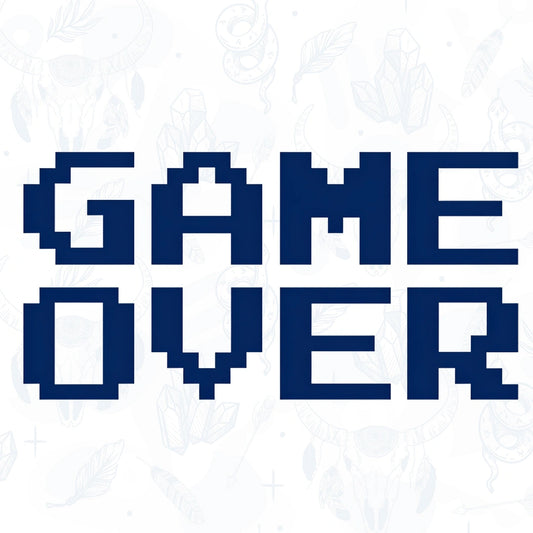 pixelated game over semi permanent tattoo design from inkbee store lebanon