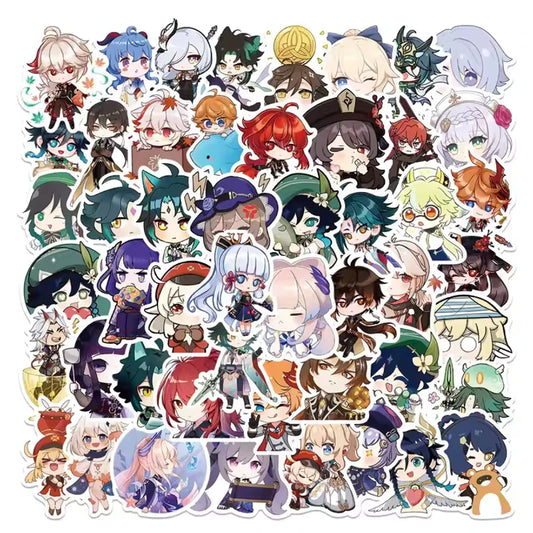 Genshin Impact Chibi Sticker Set of 50 Pieces