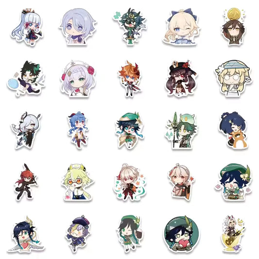 Genshin Impact Chibi Sticker Set of 50 Pieces