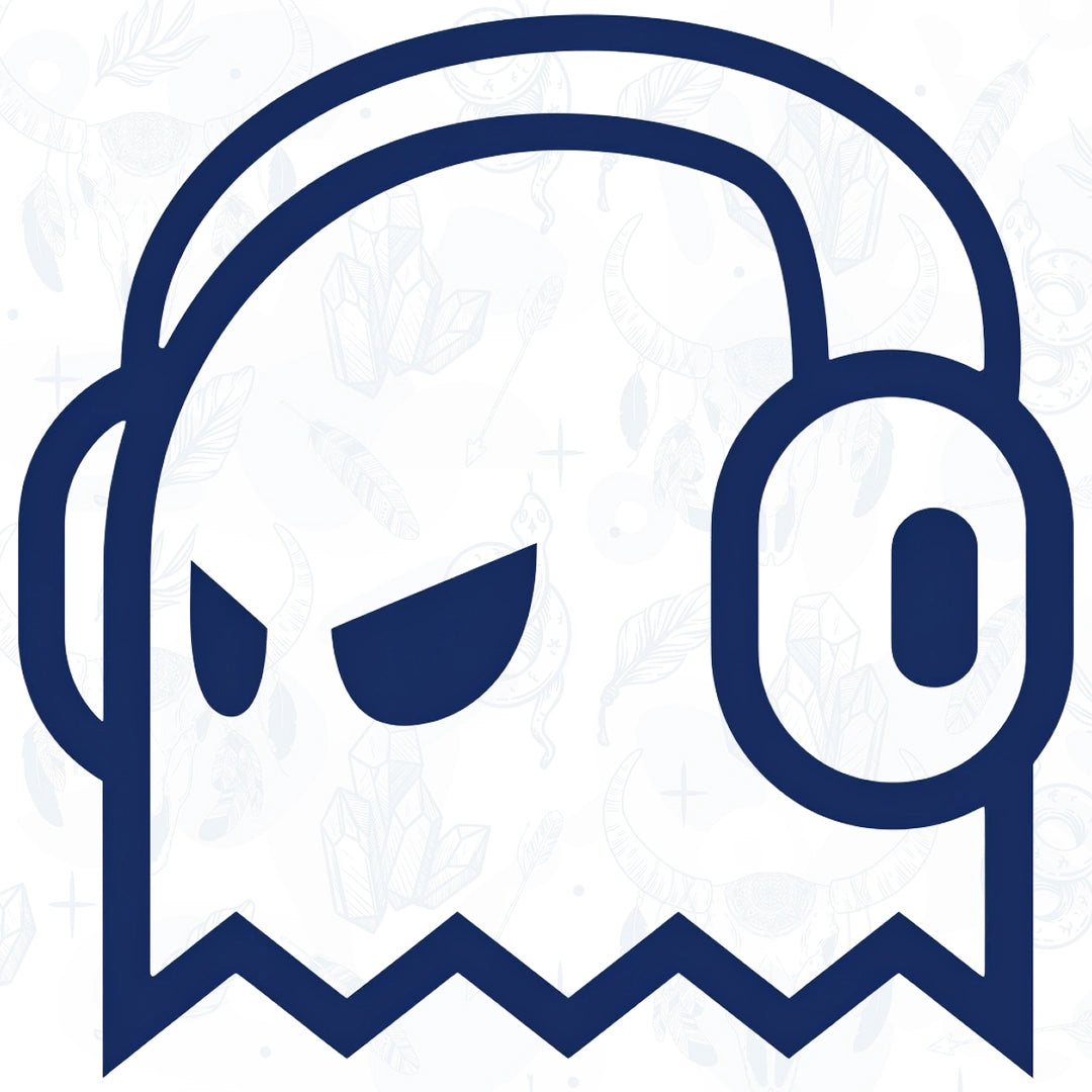ghost with headphones semi permanent tattoo design from inkbee store lebanon