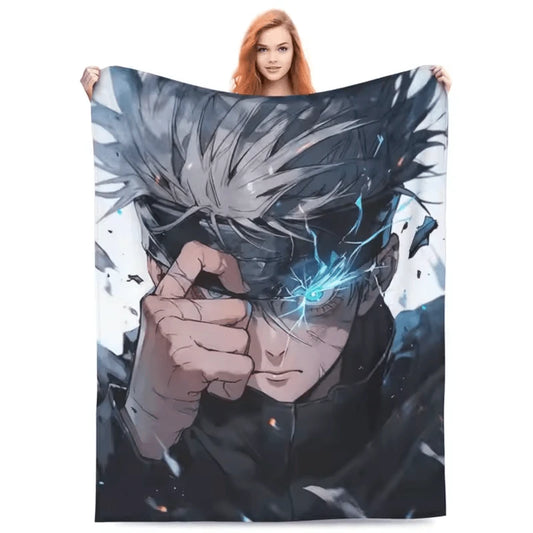 Gojo Satoru Flannel Blanket Size 150 by 200 cm