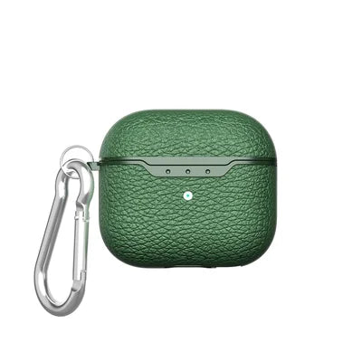 Green Leather Case for Apple Airpods 4th Generation